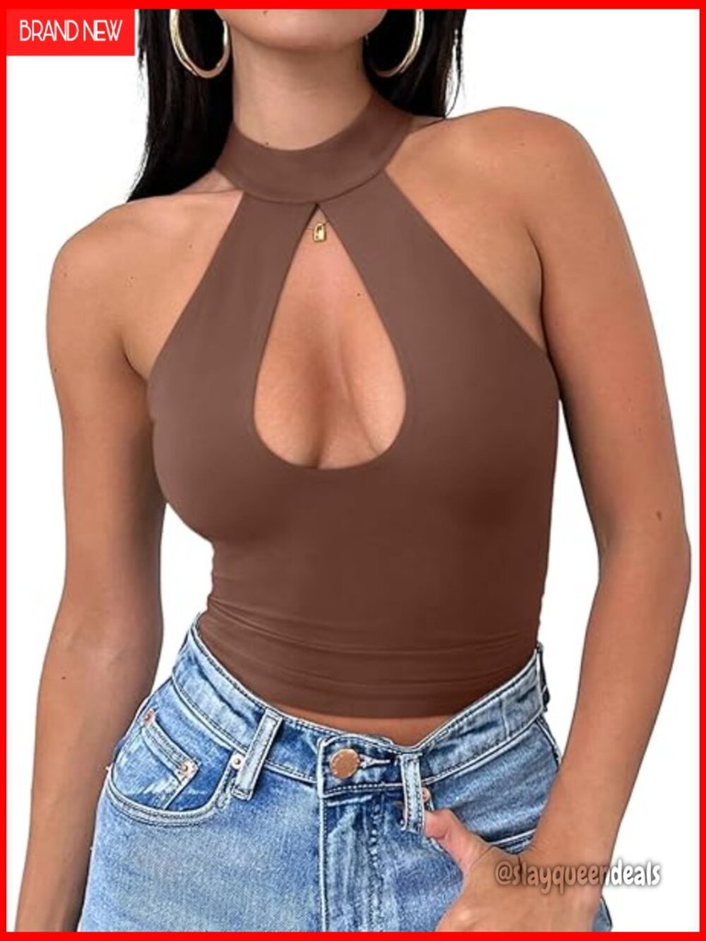 Sexy Criss Cross Halter Crop Top Sleeveless Y2K Clubwear Recycled Material